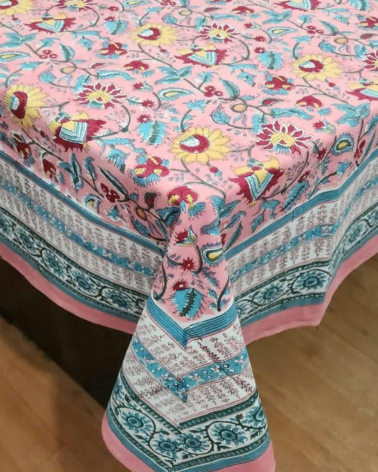 Hand Block Printed Cotton Table Cloth