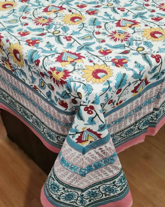 Hand Block Printed Cotton Table Cloth